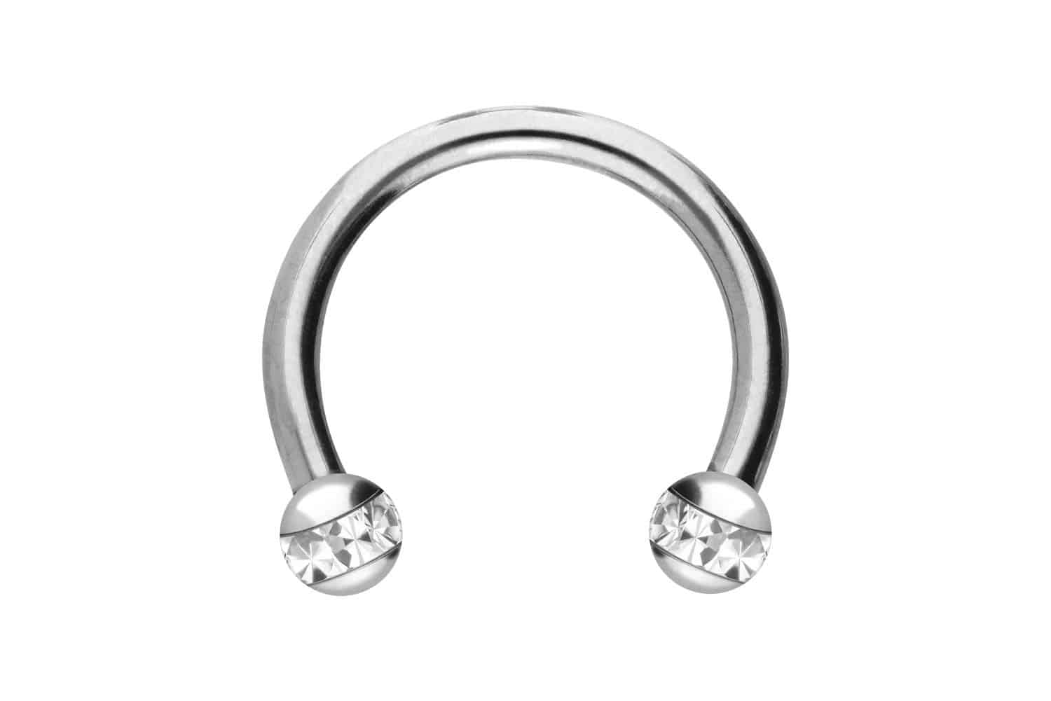 Surgical steel circular barbell EPOXY RING BALLS